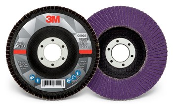 3M 769F Tipo 29 Recubierto Óxido de aluminio cerámico Disco de Aletas - Diámetro 4 1/2 pulg. - Agujero Central 7/8 pulg. - 05925