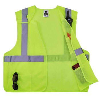 Ergodyne GloWear 8217BA Chaleco de alta visibilidad 21525 - tamaño Grande/XG - Poliéster - Lima - ANSI clase 2 (sin mangas)