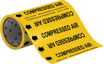 Imágen de Brady Negro sobre amarillo Vinilo 41455 Marcador de tubería autoadhesivo (Imagen principal del producto)