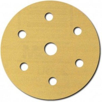 3M Hookit Recubierto Óxido de aluminio Amarillo Disco de velcro - Óxido de aluminio - 6 pulg. - P80 - Grueso - 01083