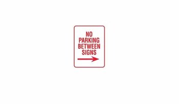 Imágen de Brady B-959 Aluminio Rectángulo Blanco Inglés Cartel de información, restricción y permiso de estacionamiento 103731 (Imagen principal del producto)