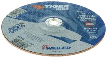 Weiler Tiger inox Disco de corte y esmerilado 58119 - 9 pulg. - INOX - 30 - T