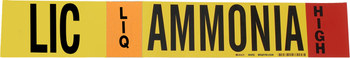 Imágen de Brady Negro/Naranja/Rojo/Blanco sobre amarillo Vinilo 90452 Marcador de tubería autoadhesivo (Imagen principal del producto)