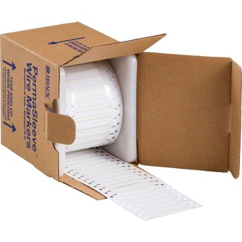 Brady PermaSleeve 3FR-094-2-WT-S-2 Funda de impresora troquelada - 1 pulg. x 0.182 pulg. - Blanco - B-344