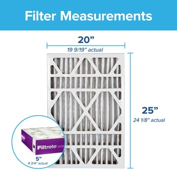 3M Filtrete Ultra Reducción de Alérgenos 20 pulg. x 25 pulg. x 5 pulg. NDP03-5IN-2 MERV 12, 1550 MPR Filtro de aire - Plisado profundo - 98194