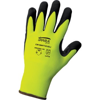 Global Glove Samurai Glove Tuffalene CR18NFT-R Amarillo/verde Grande HDPE Guantes resistentes a cortes - cr18nft-r lg