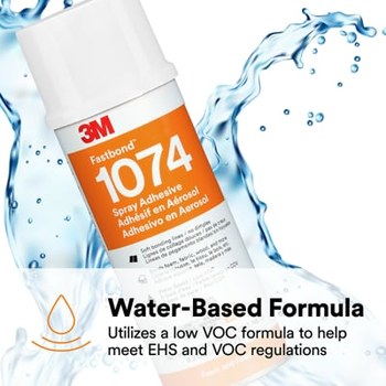 3M Fastbond 1074 7100373617 Spray Adhesivo para Espuma y Tela Neutro Líquido Bote de aerosol A base de agua - 76116 - Peso neto 8.2 oz