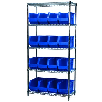 Imagen de Akro-mils AWS183630265 Akrobin 2000 lb Ajustable Azul Cromo Acero Abierto Ajustable Sistema de estantería fijo (Imagen principal del producto)