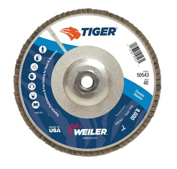 Weiler Tiger Tipo 29 - Zirconia - 7 pulg. - 40 - Grueso - 50543