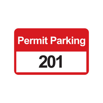 Imágen de Brady Negro/Rojo sobre blanco Rectángulo Vinilo Parachoques 96251 Etiqueta de permiso de estacionamiento (Imagen principal del producto)