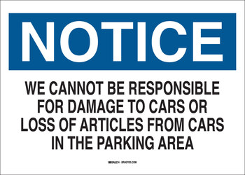 Imágen de Brady B-555 Aluminio Rectángulo Blanco Inglés Cartel de seguridad de estacionamiento 43415 (Imagen principal del producto)