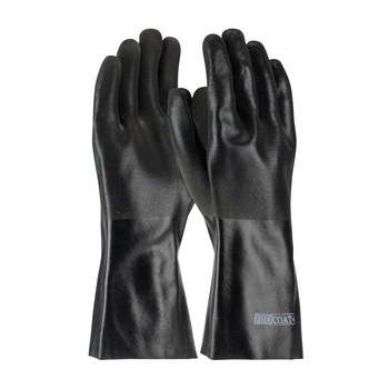 Imágen de PIP Procoat 58-8240DD Negro Universal PVC Apoyado Guantes resistentes a productos químicos (Imagen principal del producto)