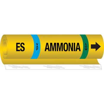 Imágen de Brady Negro/Azul/Verde/Blanco sobre amarillo Poliéster 57963 Marcador de tubería de envoltura (Imagen principal del producto)
