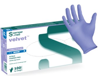 Sempermed StarMed Select Morada Grande Nitrilo Guantes desechables para revisión y uso general - Grado Examen - Caja Dosificadora Inteligente - 841277-10291
