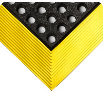 Imágen de Wearwell 24/Seven 588 Negro con bordes amarillos Caucho Tapete antifatiga (Imagen principal del producto)
