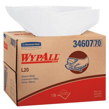 Kimberly-Clark Wypall L20 Limpiador 34607, Papel, - 12.5 pulg. x 16.8 pulg. - Blanco