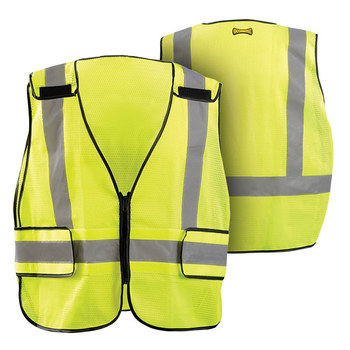 Imágen de Occunomix Security LUX-PS-DOR Amarillo Mediano Poliéster Malla Chaleco de alta visibilidad (Imagen principal del producto)