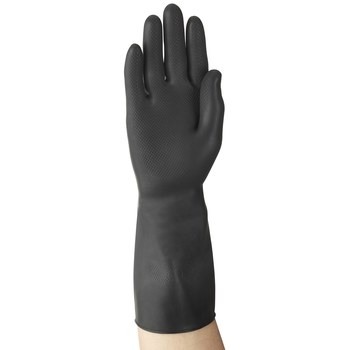 Ansell AlphaTec 87-118 Negro 9.5 Látex Guante resistente a productos químicos - acabado Pastilla inversa - Longitud 12 pulg. - 076490-13474