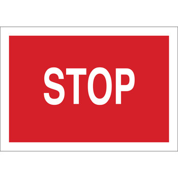 Imágen de Brady B-120 Poliéster reforzado con fibra de vidrio Rectángulo Rojo Inglés Carteles de alto, control de tráfico y pancartas 70536 (Imagen principal del producto)
