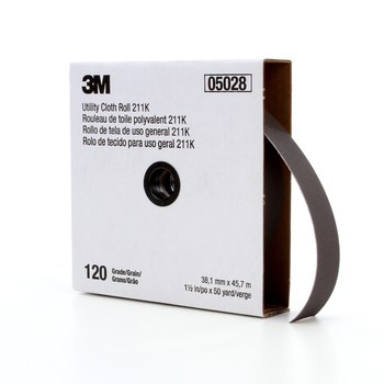 3M Rollo 05028 - 1 1/2 pulg. x 50 yd - Óxido de aluminio - 120 - Fina