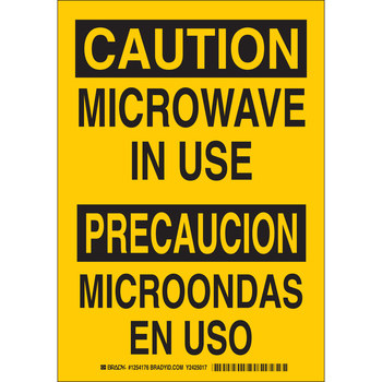 Imágen de Brady B-555 Aluminio Rectángulo Amarillo Inglés/Español Cartel de peligro de radiación 125415 (Imagen principal del producto)