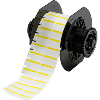 Brady B33-152-494-YL Etiquetas imprimibles de transferencia térmica - 1 pulg. x 0.375 pulg. - Poliéster - Blanco/amarillo - B-494