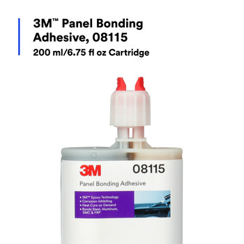 3M 08115 Black Two-Part Epoxy Adhesive - Base & Accelerator (B/A) - 200 ml Cartridge