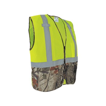 Global Glove Frog Wear Chaleco de seguridad GLO-020-M - tamaño Mediano - Amarillo/Verde/Camuflaje - ANSI clase 2 (sin mangas) - 29027