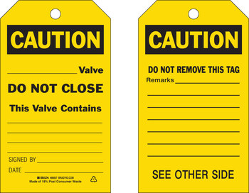Imágen de Brady Negro sobre amarillo Ojal de metal, Autolaminados, Escribible Poliéster 86607 Etiqueta de seguridad del equipo (Imagen principal del producto)