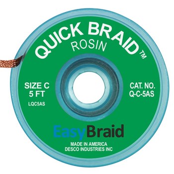 EasyBraid Q-C-5AS Trenza Desoldadora - 0.075 pulg. x 5 pies - easybraid q-c-5as