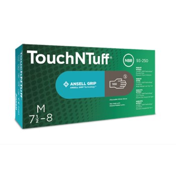 Ansell TouchNTuff GRIP 93-252 Gris antracita Mediano (7.5-8) Nitrilo Guantes de examen desechables - Longitud 9.6 pulg. - 076490-47123