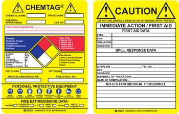 Imágen de Brady Chemtag Negro/Azul/Rojo/Amarillo Vinilo CHEM-CTI500 Inserción de etiqueta de sustancia peligrosa (Imagen principal del producto)