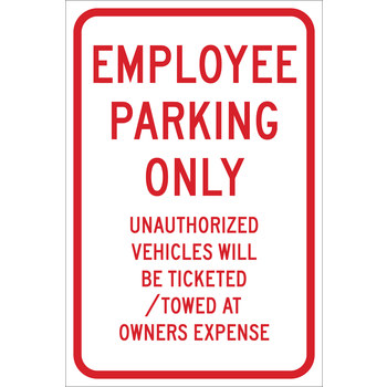 Imágen de Brady B-959 Aluminio Rectángulo Blanco Inglés Cartel de información, restricción y permiso de estacionamiento 115463 (Imagen principal del producto)