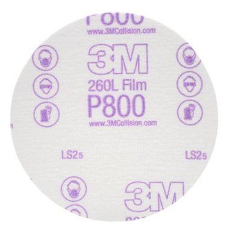 3M Hookit Recubierto Óxido de aluminio Blanco Disco de velcro - Óxido de aluminio - 5 pulg. - P800 - Súper fino - 00954