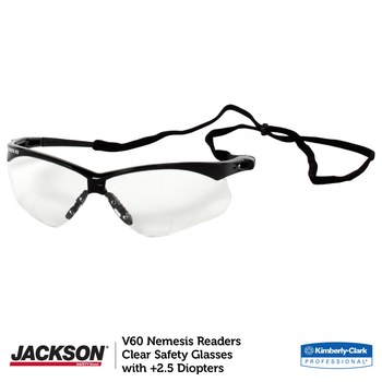 Ansell KleenGuard V60 Policarbonato Gafas de seguridad para lectura con aumento lente Transparente - Marco envolvente - 761445-01848