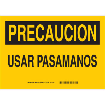 Imágen de Brady B-555 Aluminio Rectángulo Amarillo Español Cartel de sensibilización de seguridad 38220 (Imagen principal del producto)
