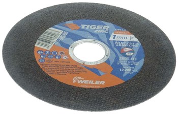 Weiler Tiger Zirc Rueda de corte 58006 - Tipo 1 - Rueda recta - 5 pulg. - Alúmina-zirconia - 60 - T