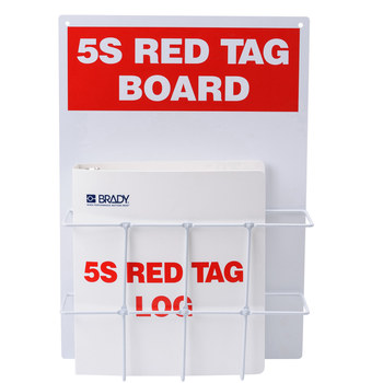 Imágen de Brady Rectángulo Blanco Inglés Cartel de tablero de etiqueta roja 122053 (Imagen principal del producto)