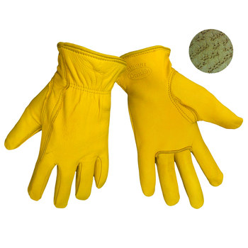 Imágen de Global Glove 3200D Amarillo Grande Cuero Gamuza Cuero Guante para conductor (Imagen principal del producto)