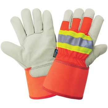 Imágen de Global Glove Premium-Grade 2950HV Naranja de alta vis. 2XG Cuero vacuno Guantes para condiciones frías (Imagen principal del producto)