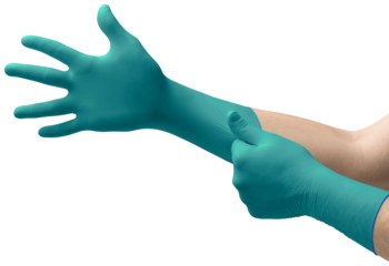 Microflex 93-260 Azul/Verde Extrapequeño Neopreno Guantes desechables - Longitud 12 pulg. - 076490-45346