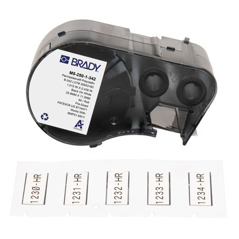 Imágen de Brady PermaSleeve Negro sobre blanco Ignífugo, termorretráctil Transferencia térmica M5-250-1-342 Etiquetas termorretráctiles (Imagen principal del producto)