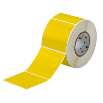 Brady THT-161-8591-1-YL Rollo de etiquetas troqueladas para impresoras - 4 pulg. x 4 pulg. - Poliéster - Amarillo - B-8591