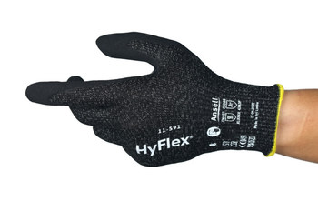 Ansell 11-591 Negro 9 Intercept - HPPE, nailon, elastano, acero, grafeno, tungsteno Apoyado Guantes resistentes a cortes - Pulgar reforzado - Paquete de Venta - 076490-60030