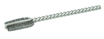 Weiler Acero Espiral simple Cepillo en tubo - 2.13 pulg. longitud - Diámetro 5/16 pulg. - Diámetro de la cerda 0.005 pulg. - 21005