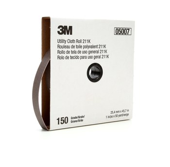 3M Rollo 05007 - 1 pulg. x 50 yd - Óxido de aluminio - 150 - Muy fino