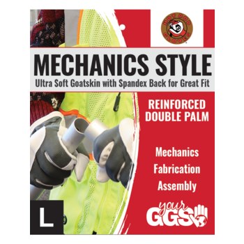 Global Glove Hotrod h4008 Gris/Blanco Grande Cuero/Spandex Piel de cabra Cuero/Spandex Guantes de mecánico - hr4008 lg