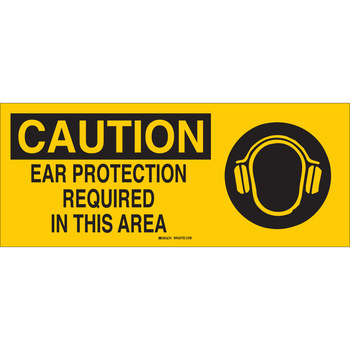 Imágen de Brady B-120 Poliéster reforzado con fibra de vidrio Rectángulo Amarillo Inglés Cartel de PPE 70303 (Imagen principal del producto)