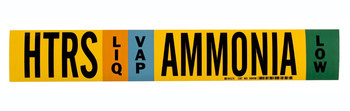 Imágen de Brady Negro/Azul/Verde/Blanco sobre amarillo Vinilo 90410 Marcador de tubería autoadhesivo (Imagen principal del producto)