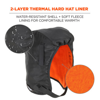 Ergodyne N-Ferno 6840 Negro Universal Poliéster Cubrecabeza para clima frío - Velcro - 720476-16840